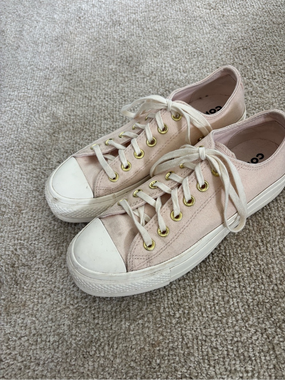 Casual Women's Canvas Lace-Up Sneakers in Ballet Pink